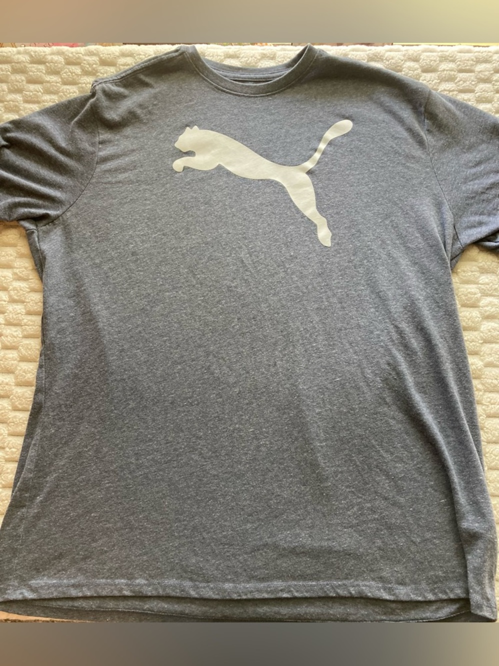 Puma Gray Tee with White Jumping Cat Logo